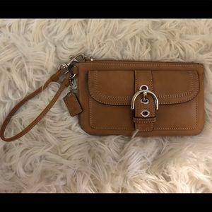 Coach brown clutch/wristlet